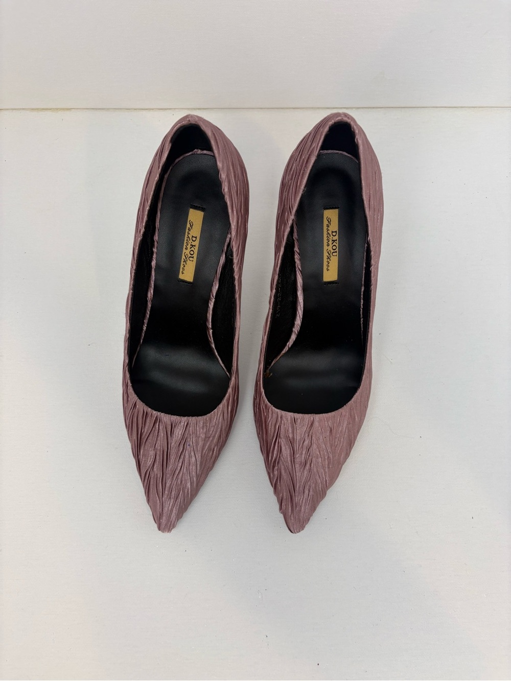 D.KOU Women's Pink Textured Pointed Toe Stiletto Pumps Heels Size US 7